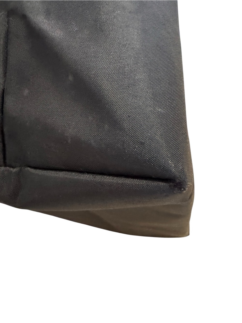 Longchamp Le Pilage Large Black Nylon Canvas Bag Leather Handle Tote Travel - Picture 14 of 16